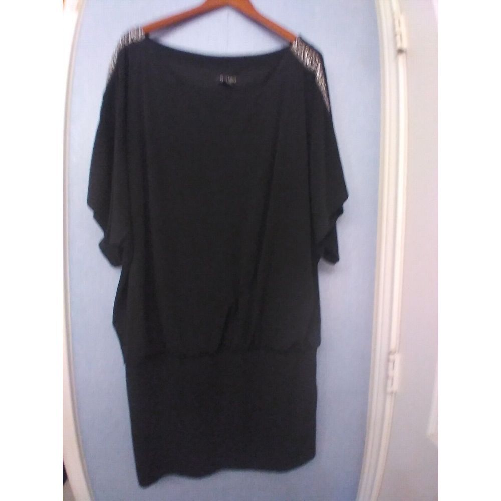 B. Darlin Black Dress Embellished‎ Shoulder Party Cocktail Plus Size